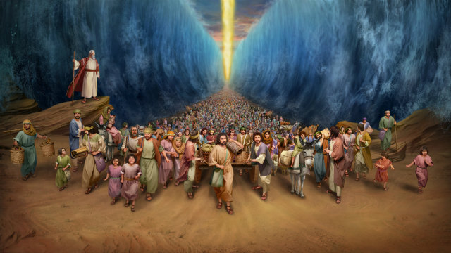 الله يستخدم موسى لقيادة بني إسرائيل عبر البحر الأحمر